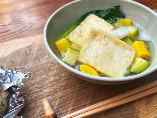 ズッキーニとかぶの揚げ出し豆腐