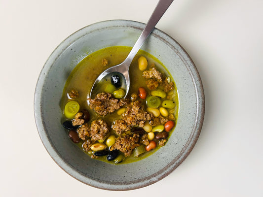 ごろごろ大豆のスープ