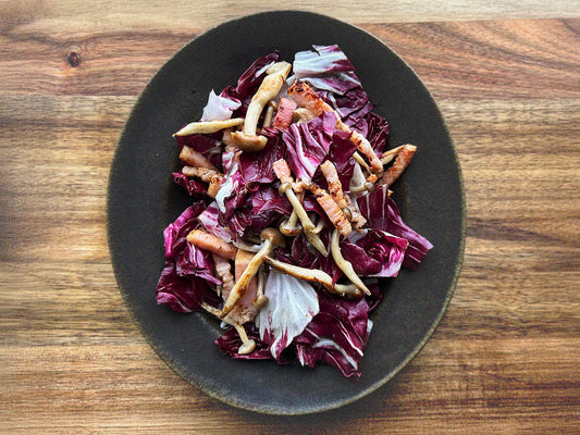 トレビス＋きのことベーコンのサッと炒め